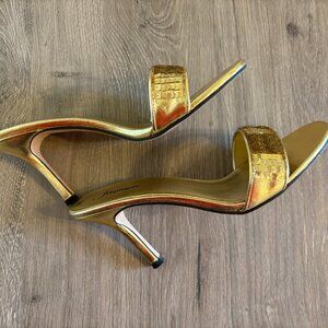 Gold Sequined Mule Heel